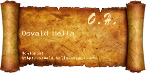 Osvald Hella névjegykártya